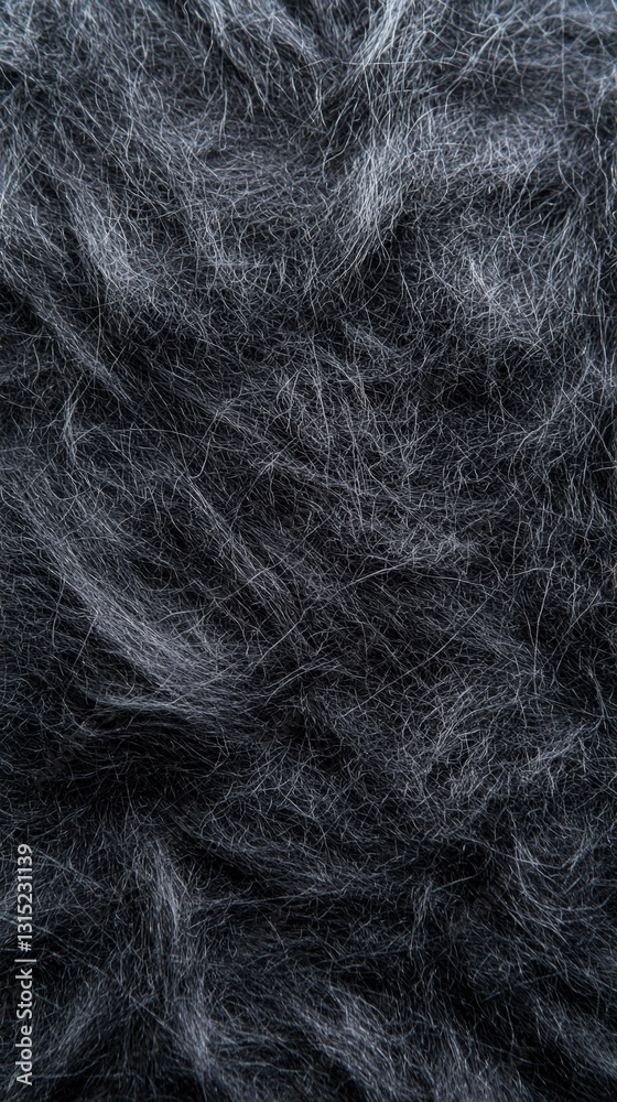 Obraz premium Close-up view of black fur texture capturing the intricate details of softness and richness in a unique perspective