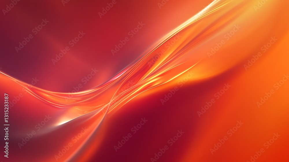Obraz premium Abstract background featuring a gradient transition from vibrant orange to deep red, fluid motion of the colors