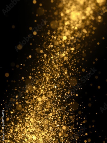 Wallpaper Mural Abstract shimmering gold particles on black background, luxurious feel, art, light, high-quality Torontodigital.ca
