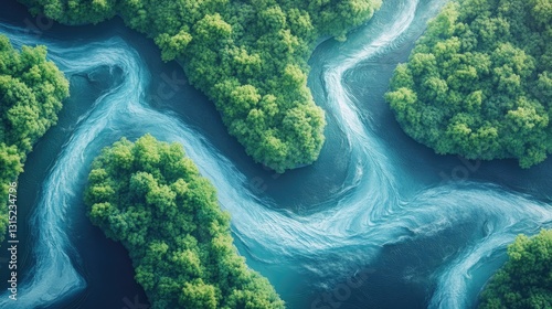 World Rivers Day high tech data concept