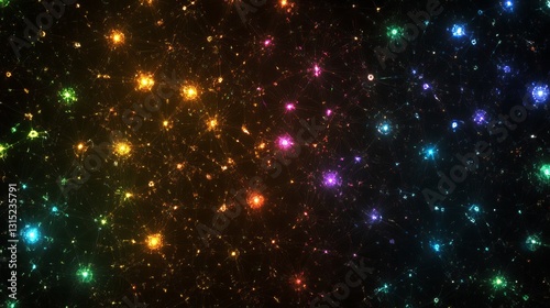 Wallpaper Mural Vibrant Cosmic Web of Colorful Stars and Nebulas in Deep Space Torontodigital.ca