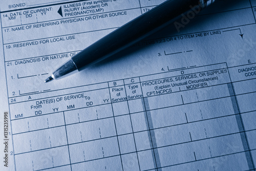 Blank health insurance reimbursement claim form photo