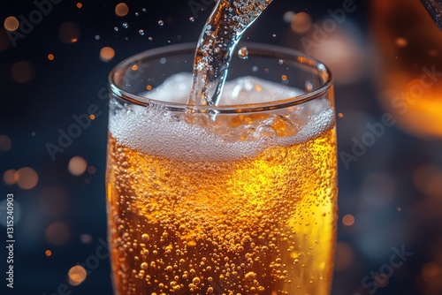 Wallpaper Mural Pouring a Carbonated Soda into a Glass with Bubbling Effect Torontodigital.ca