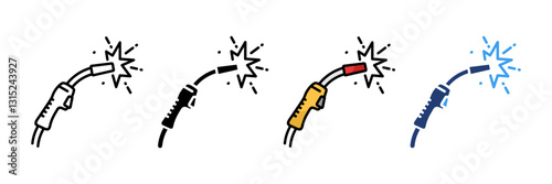 Welding Torch  Icon Set Multiple Style Collection