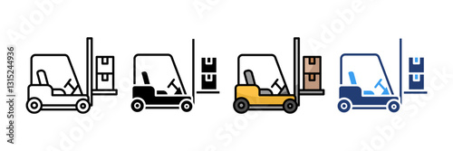 Forklift  Icon Set Multiple Style Collection