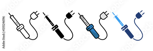 Soldering Iron  Icon Set Multiple Style Collection