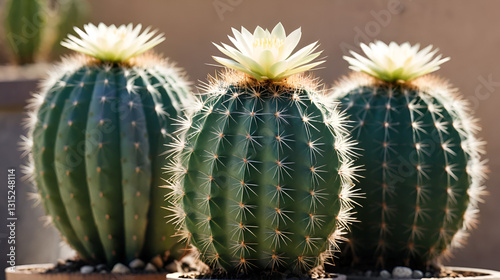 Cactus - Parodia claviceps (Cactaceae) copyspace on the right photo