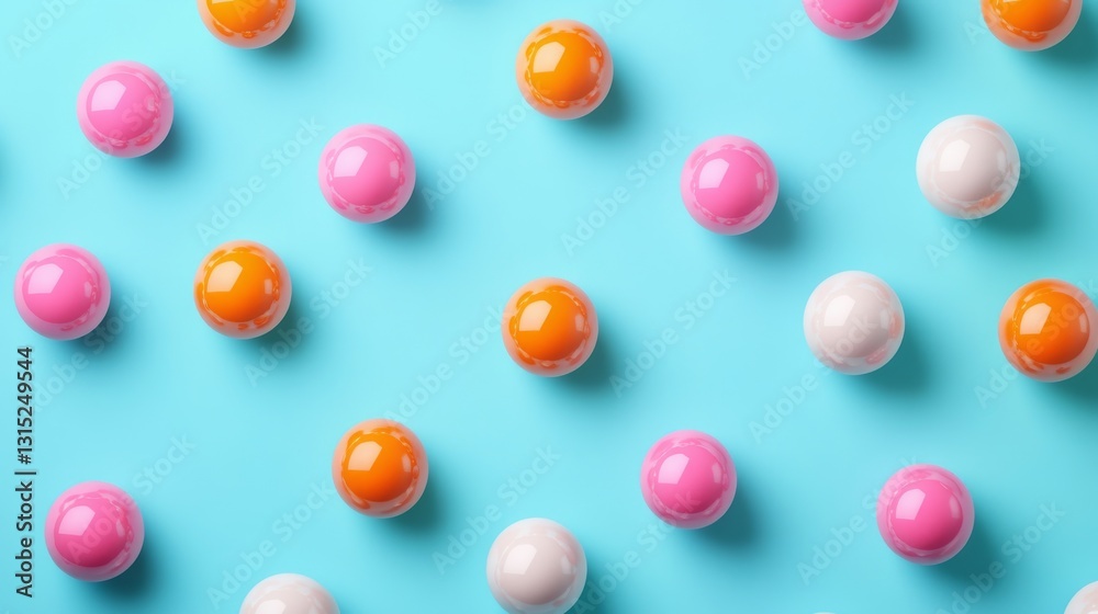 A bright background of spheres in multiple colors and sizes, floating against a clear blue sky, creating a fun and whimsical environment A bright background of spheres in multiple colors and sizes, floating against a clear blue sky, creating a fun and whimsical environment