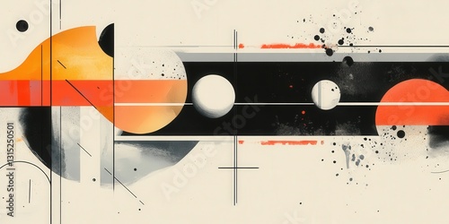 Sophisticated abstract composition with geometric elements and accents