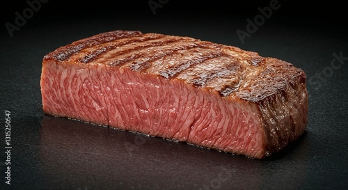 Wagyu Steak cooked medium rare - premium beef photography for steakhouse menus, gourmet food blogs, cooking websites, butcher shops, and high-end restaurant advertising