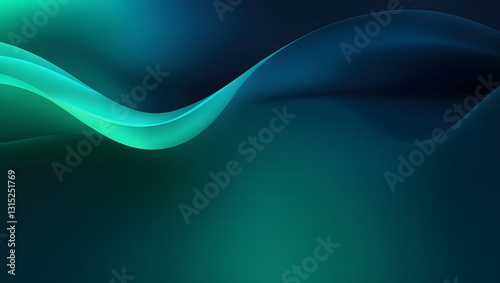Contemporary Green and Blue Wave Design