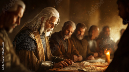 Wallpaper Mural Gathering of Medieval Fantasy Characters in a Dimly Lit Hall Torontodigital.ca