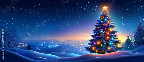 Professional Christmas Tree Vector and Picture for Festive Holiday Celebration
