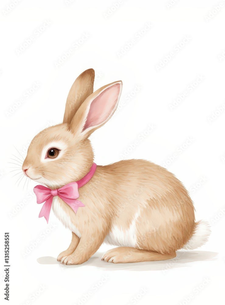 Obraz premium Brown rabbit on white background