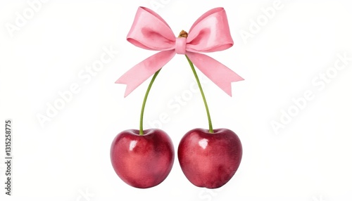 Cherries on a white background