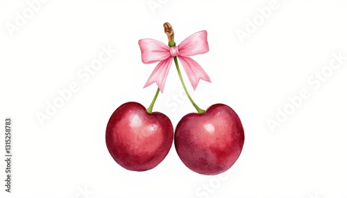 Cherries on a white background