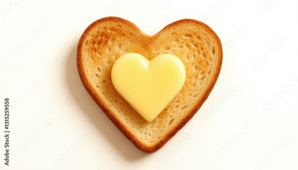 Toast with butter in heart shape Toast with butter in heart shape