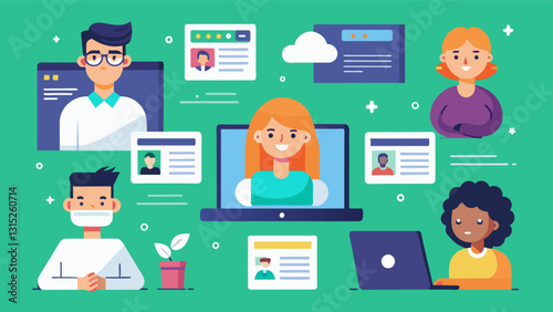 A series of classes designed to assist residents in setting up and managing their own personal websites to showcase their skills and talents to potential employers.. Vector illustration