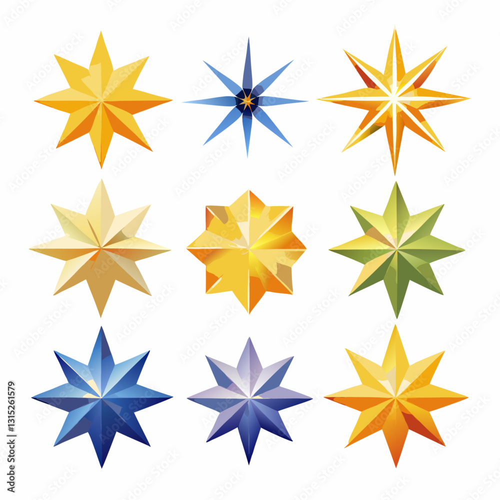 Obraz premium Ornamental Gold Star Vector 