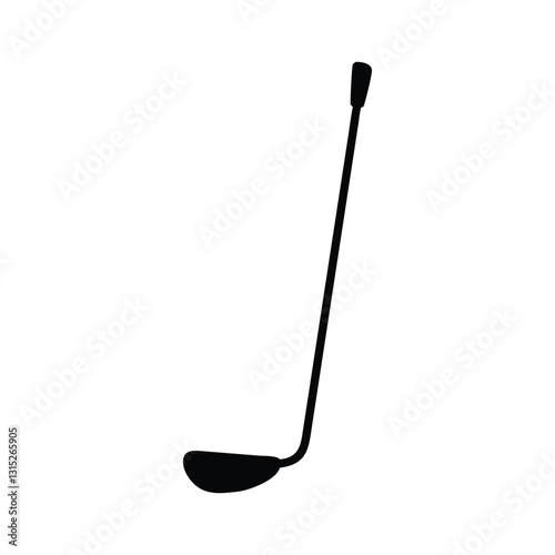 Black Silhouette of a Golf Club with Angled Clubhead