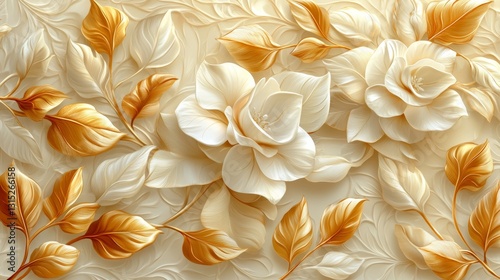 Seamless soft textured leaves nature-inspired urban artwork design
