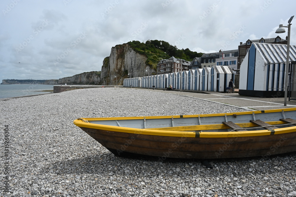 Boote bei Yport in der Normandie