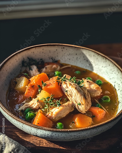 Hearty Chicken Stew with Vegetables and Thyme