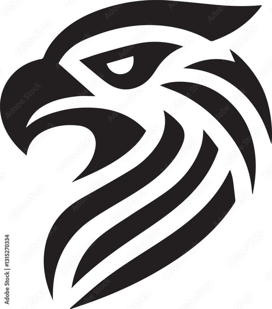 Bold Tribal Eagle Head Vector Logo in Black and White
Bold Tribal Eagle Head Vector Logo in Black and White