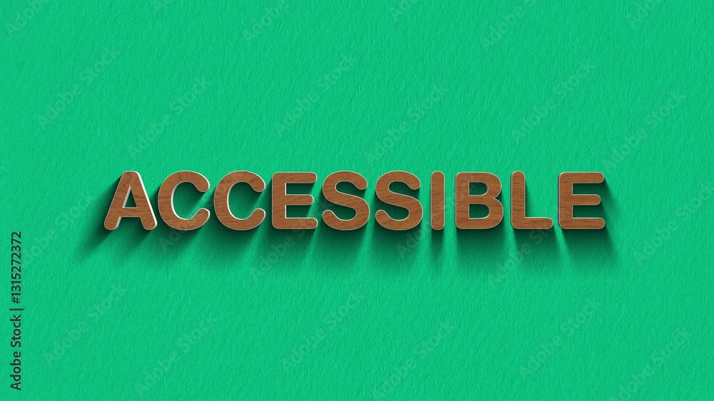 accessible symbol. Concept words accessible stop motion and wooden text reveal animation