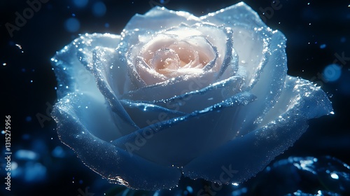 White Rose on Black Background, Abstract Image, Texture, Pattern Background, Wallpaper, Cover and Screen for Smartphone, PC, Laptop, 9:16 and 16:9 Format