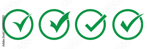 tick mark with checkbox icon. green checkmark sign for app, ui, website. vector illustration on transparent background.