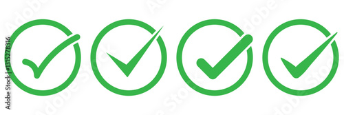 Whatsapp verified profile badge. Green verified whatsapp account icon. Social media account verification icon. Green check mark sign. Guaranteed safety person sign. Approved tick profile - vector