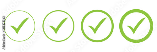 Whatsapp verified profile badge. Green verified whatsapp account icon. Social media account verification icon. Green check mark sign. Guaranteed safety person sign. Approved tick profile - vector