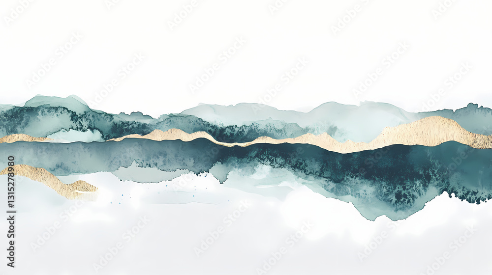 calming minimal abstract coastal scene
