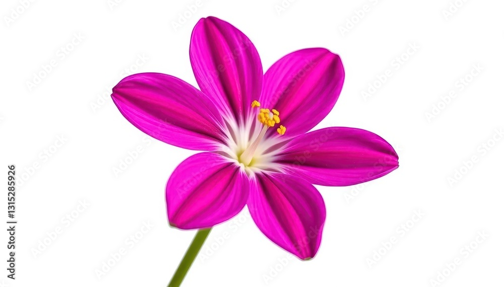 Single vibrant flower, petals fully open, isolated on pure white background, detail, spring Single vibrant flower, petals fully open, isolated on pure white background, detail, spring