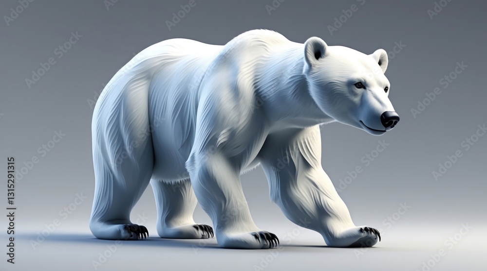 Fototapeta premium A majestic white bear in a poised stance, showcasing its powerful form and natural beauty for w