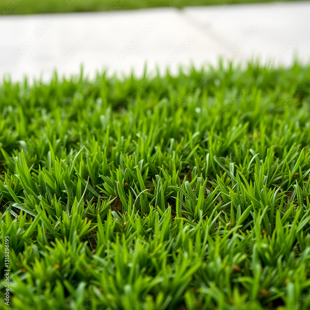 Fototapeta premium Patch of fresh green lawn grass, cut out