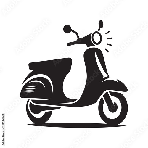 Classic Scooter Logo Design: Vintage Style Vector Illustration for Modern Brands