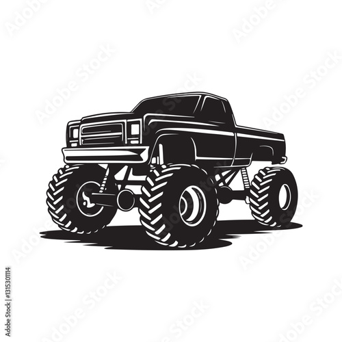 Monster truck silhouette vector illustration