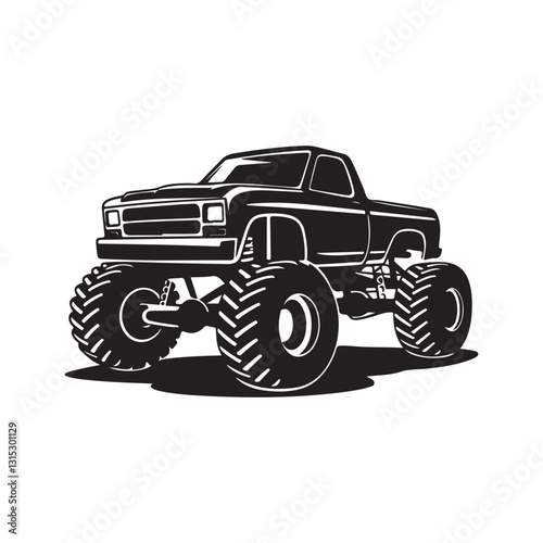 Monster truck silhouette vector illustration