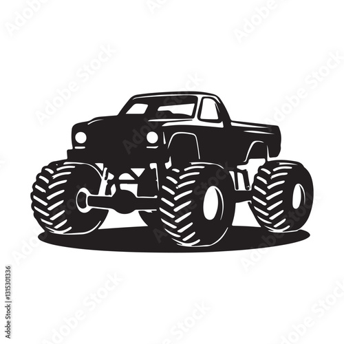 Monster truck silhouette vector illustration