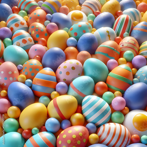easter eggs on white background
