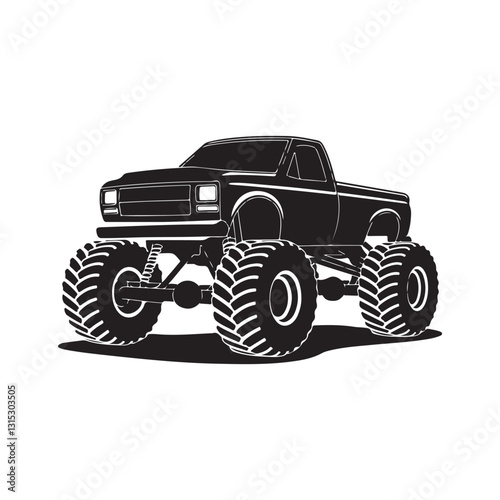 Monster truck silhouette vector illustration