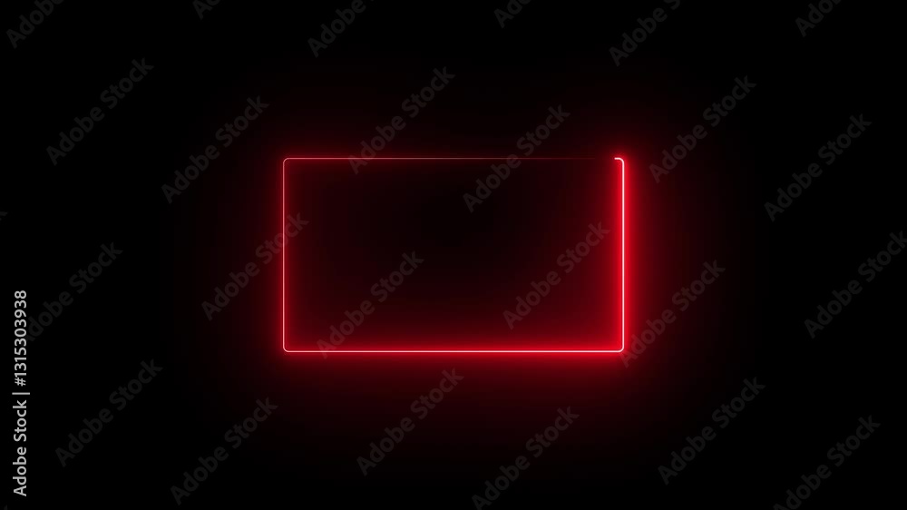 Red Neon rectangle frame loop animation. rectangular glowing frame with moving line. neon shape line animation. flickering neon border frame animation. 4K Red Neon rectangle frame loop animation. rectangular glowing frame with moving line. neon shape line animation. flickering neon border frame animation. 4K