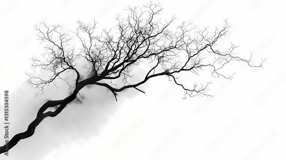 Obraz premium Realistic tree branches shadow blur isolate on transparent backgrounds 3d render. Shadowed - Alley. Illustration