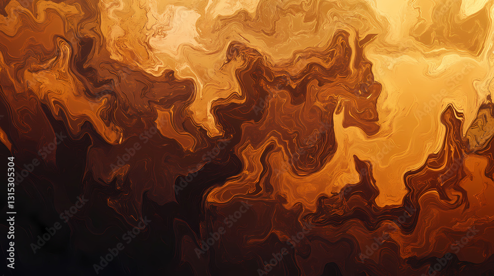 Naklejka premium Warm and rich abstract background with deep brown and gold gradients. perfect for adding a sophisticated, grainy, and luxurious touch to any design. Shadowed - Alley. Illustration