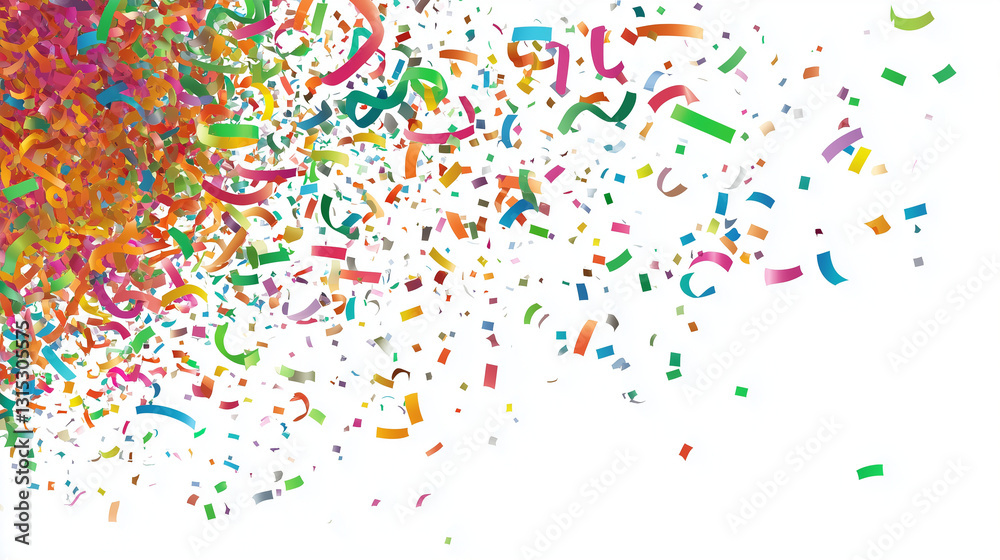 Fototapeta premium party streamers on white