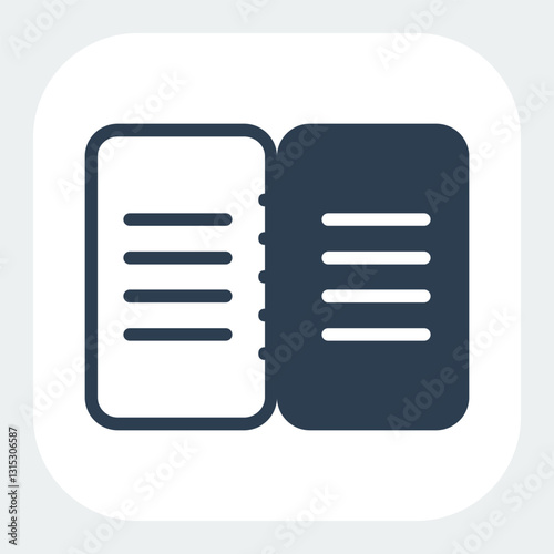 book icon filled black style