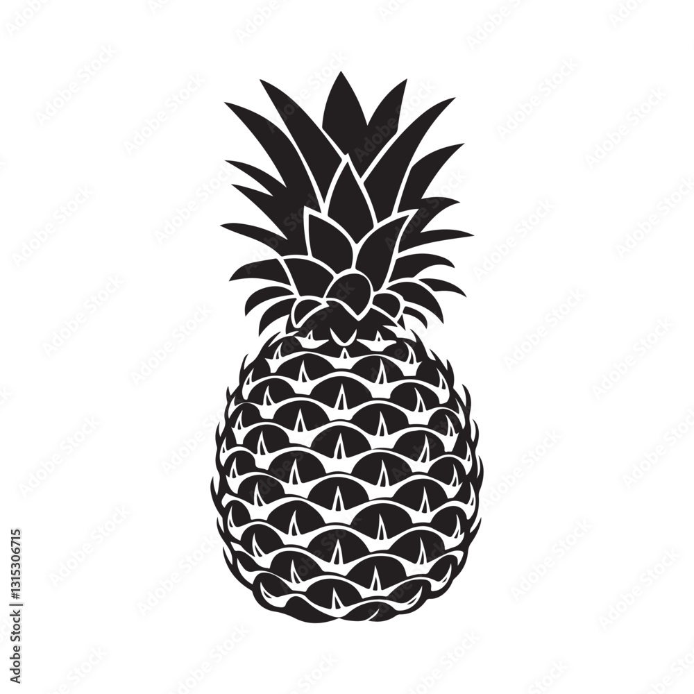 Obraz premium Pineapple silhouette vector illustration