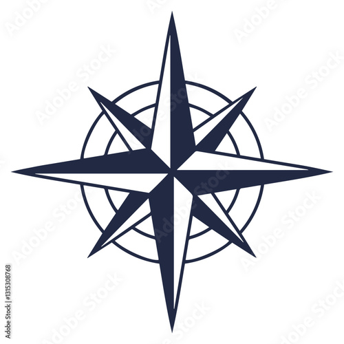 Compass design with eight points showing direction